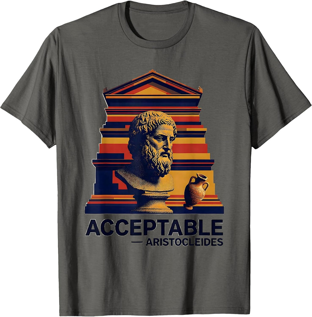 Men's Acceptable Aristocleides Funny Greek Philosophy Meme T-Shirt - Asphalt Grey