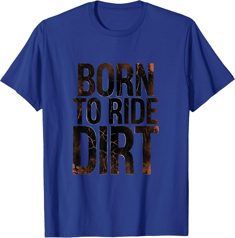 Born to Ride Dirt Bike Graphic Design T-Shirt - Royal Blue