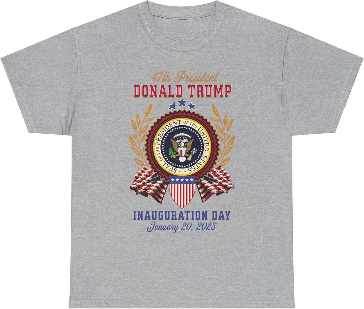 Trump Inauguration T-Shirt, Presidential Inauguration January 20, 2025 Shirt, Commemorative Keepsake - Sport Grey