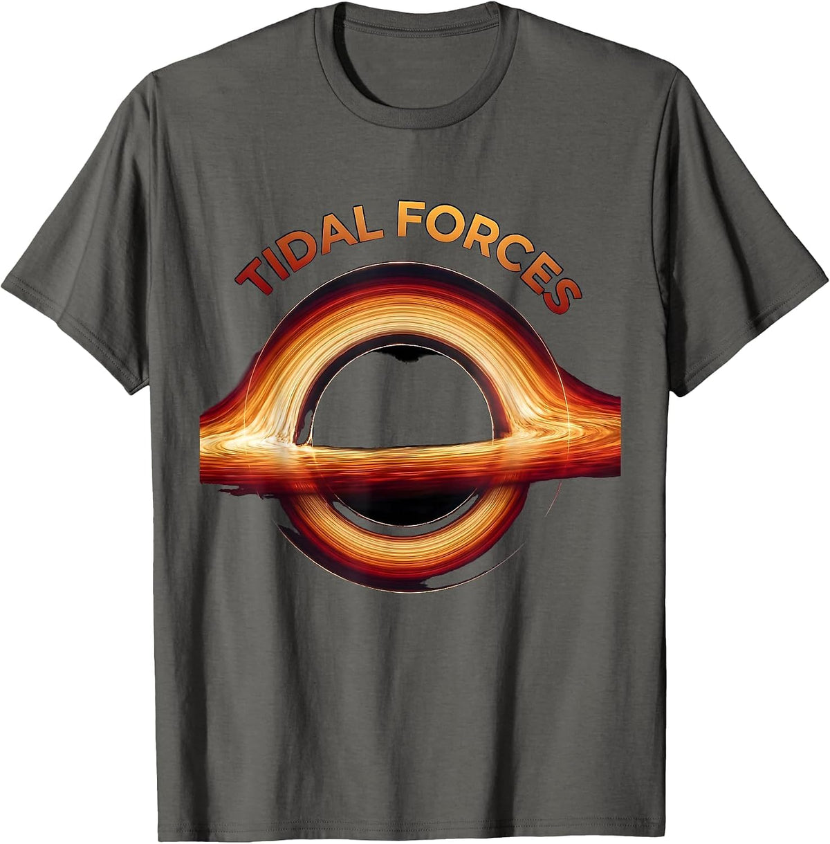Men's Tidal Forces Gradient Black Hole Physics Astrophysicist T-Shirt - Asphalt Grey
