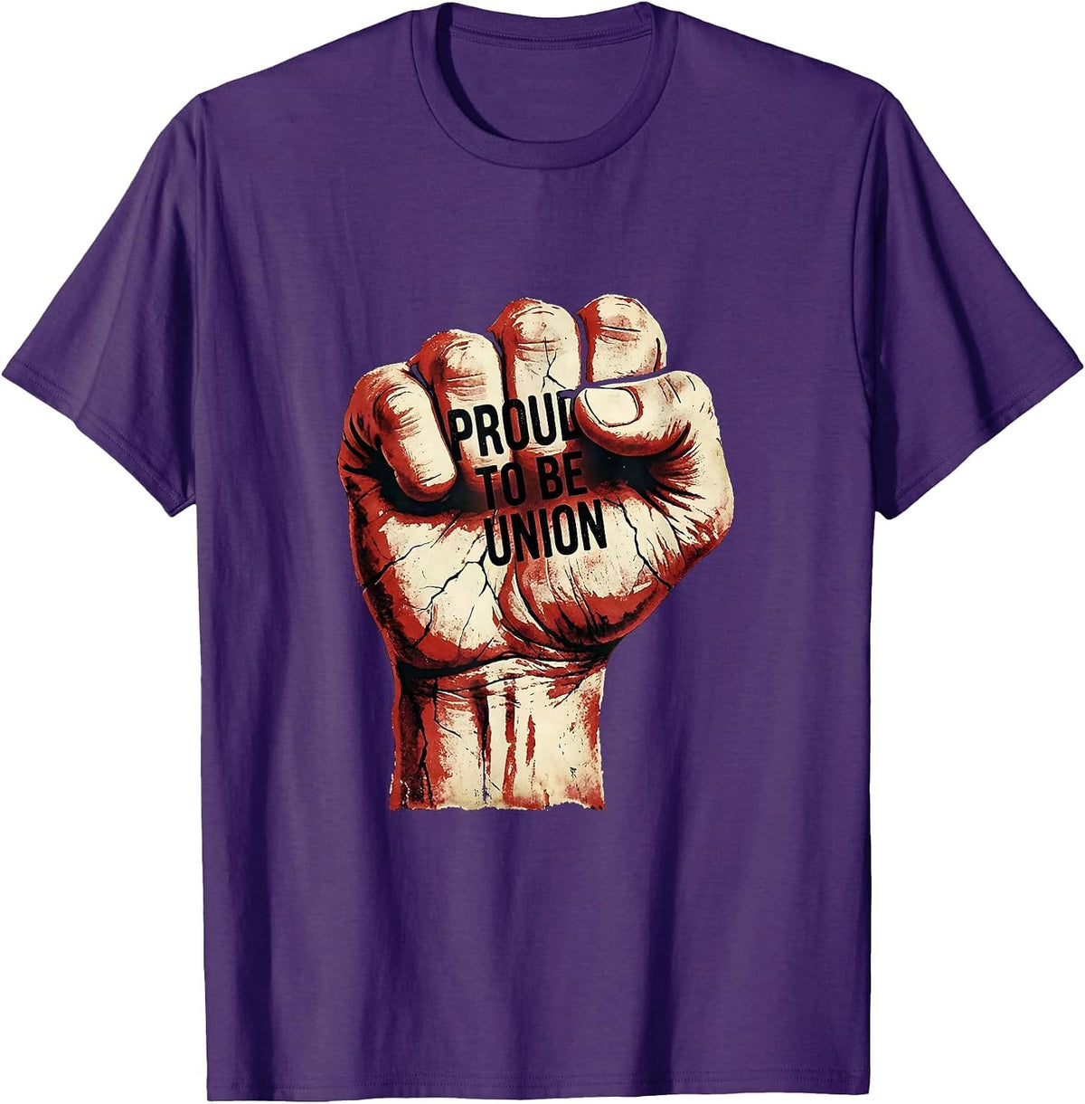 Proud to Be Union Labor Day Worker Design T-Shirt - Purple