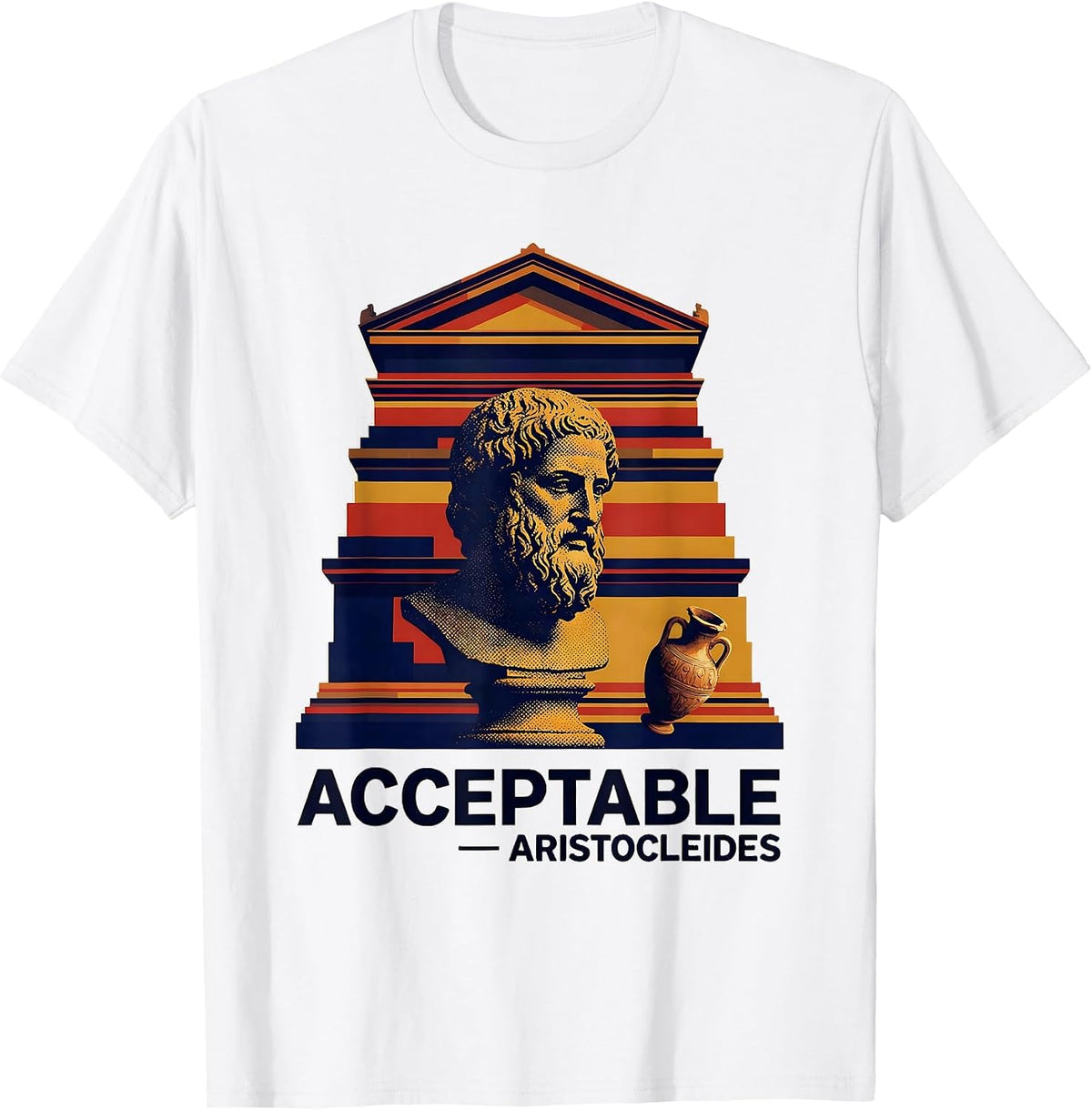 Men's Acceptable Aristocleides Funny Greek Philosophy Meme T-Shirt - White