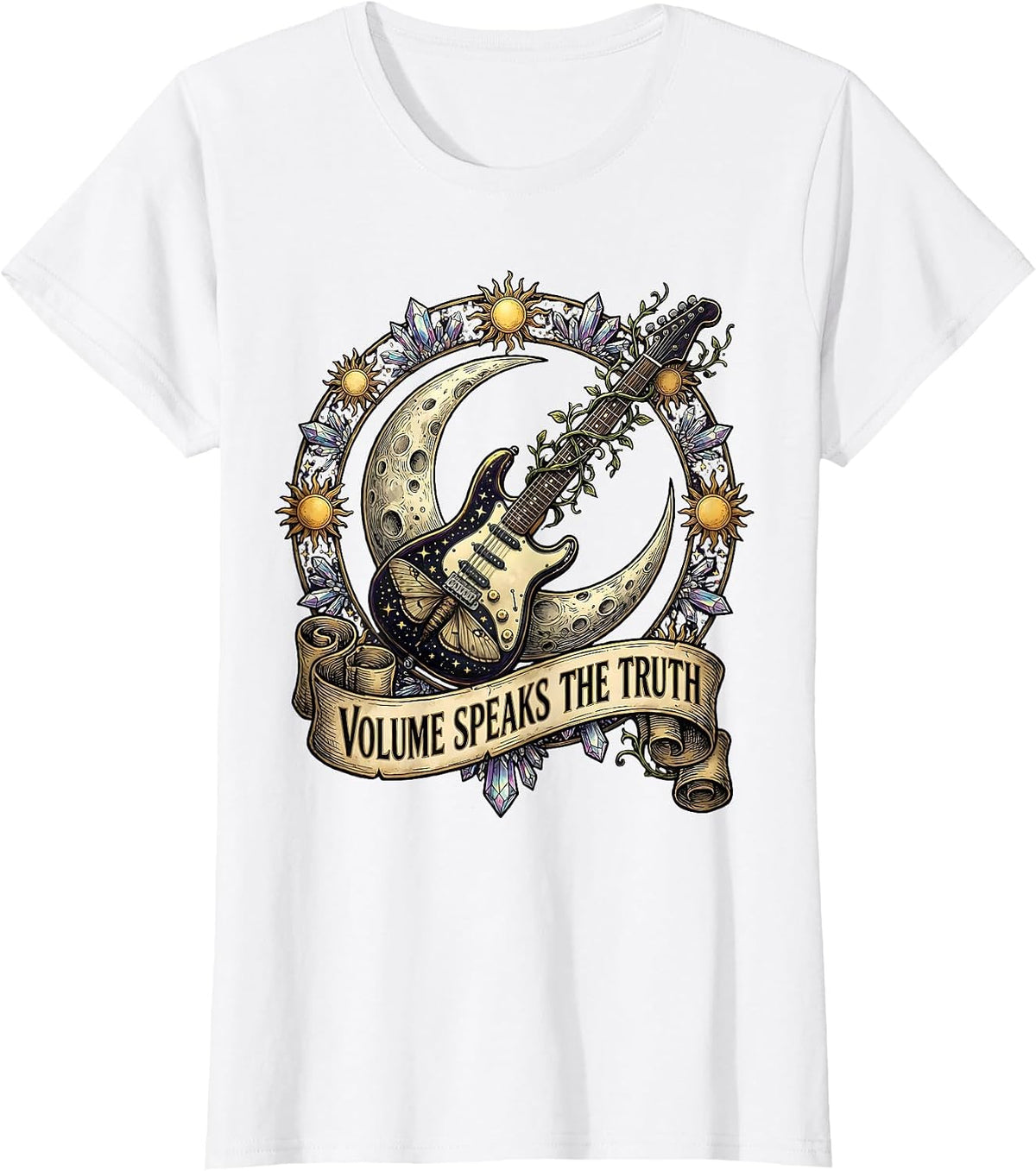 Volume Speaks the Truth Vintage Rock Band Design T-Shirt - White
