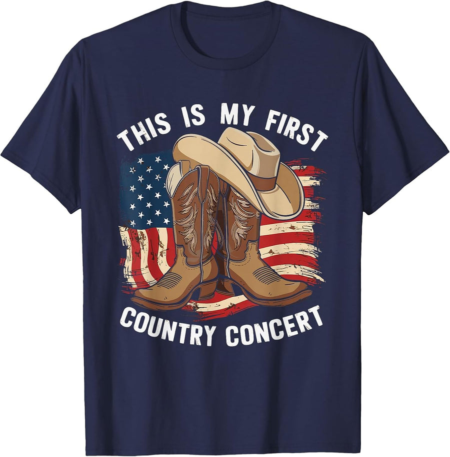 This is My First Country Concert T-Shirt - Navy Blue
