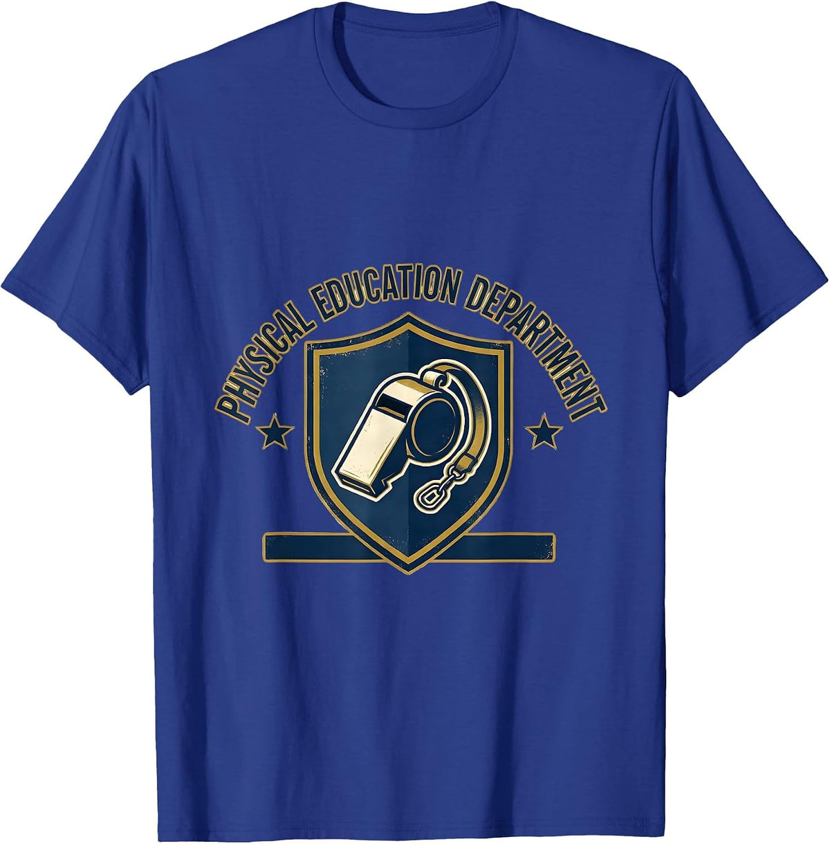 Physical Education Department Retro PE Teacher Back T-Shirt - Royal Blue
