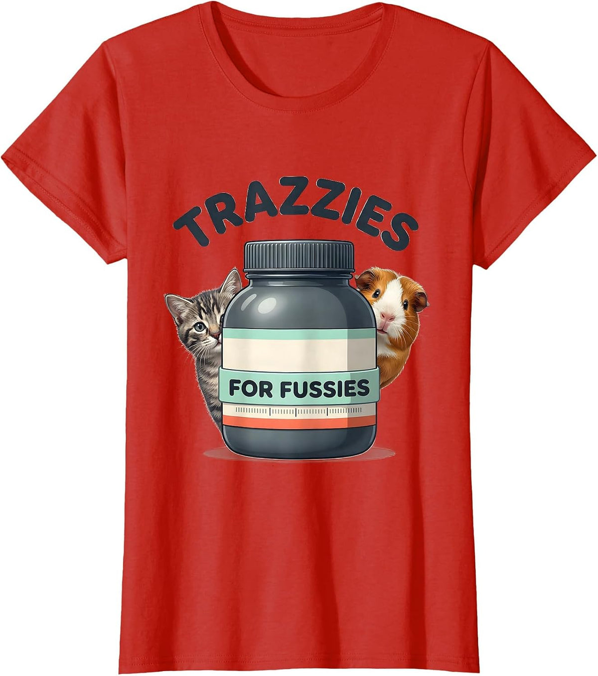 Trazzies For Fussies Cute Kawaii Vet Tech Animal Lover Gift T-Shirt - Red