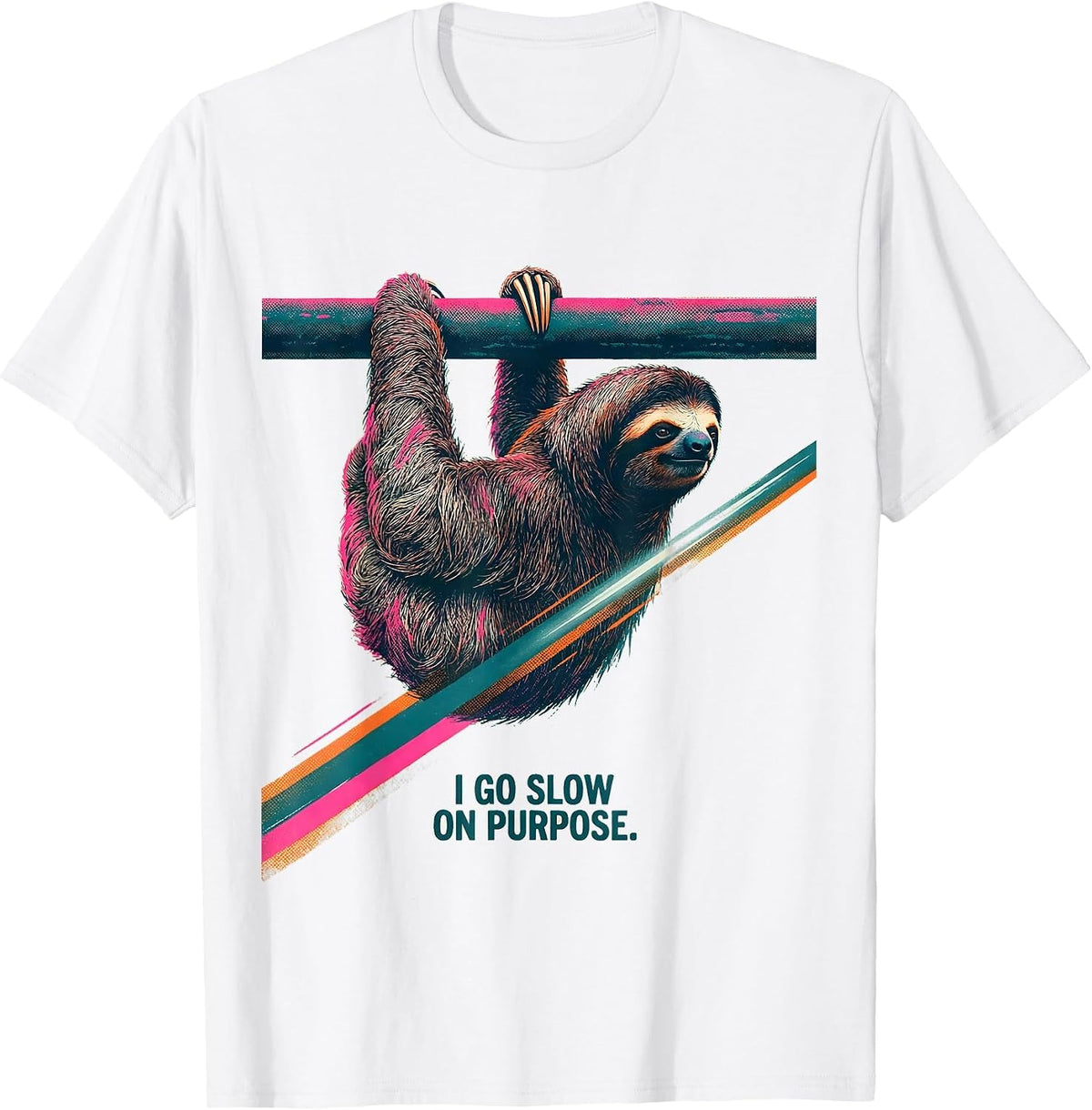 Men's I Go Slow On Purpose Funny Sloth Lover Humor Gift T-Shirt - White