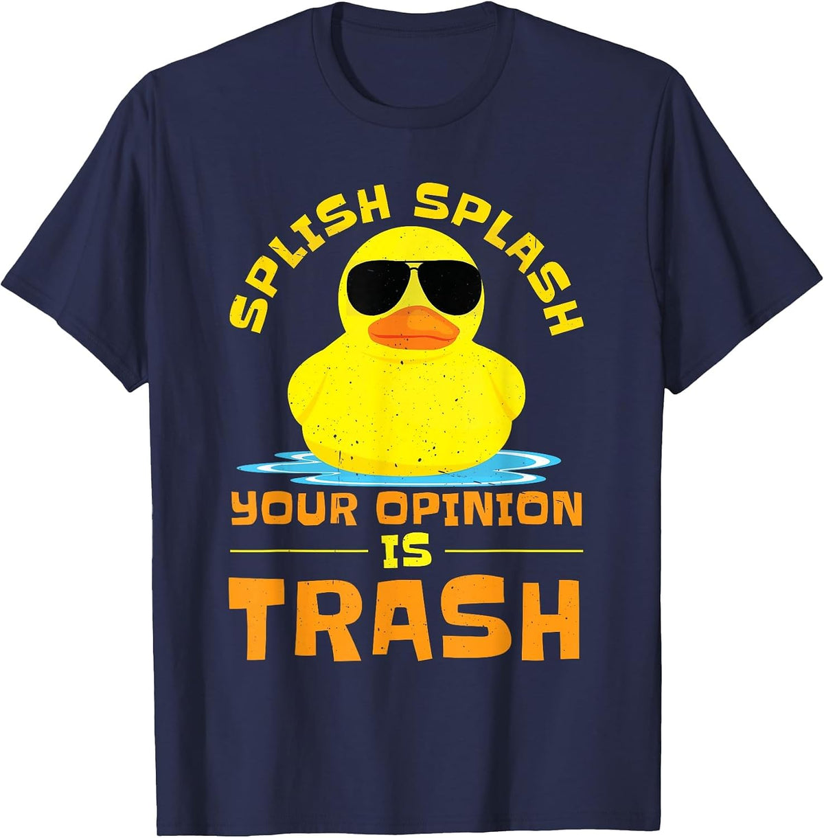 Rubber Duckie Sunglass Duckling Funny Rubber Ducky T-Shirt - Navy Blue