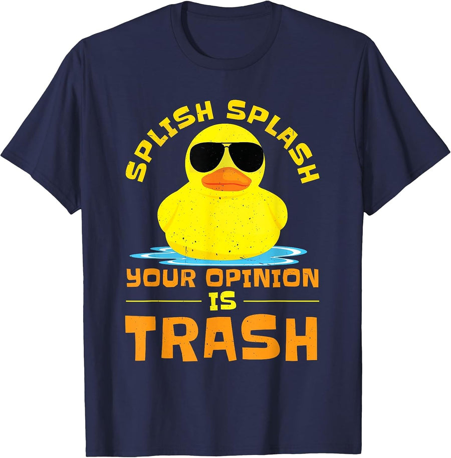 Rubber Duckie Sunglass Duckling Funny Rubber Ducky T-Shirt - Navy Blue
