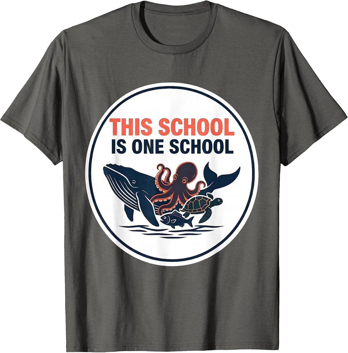 Men's This School Is One School Inspirational School Staff Unity T-Shirt - Asphalt Grey