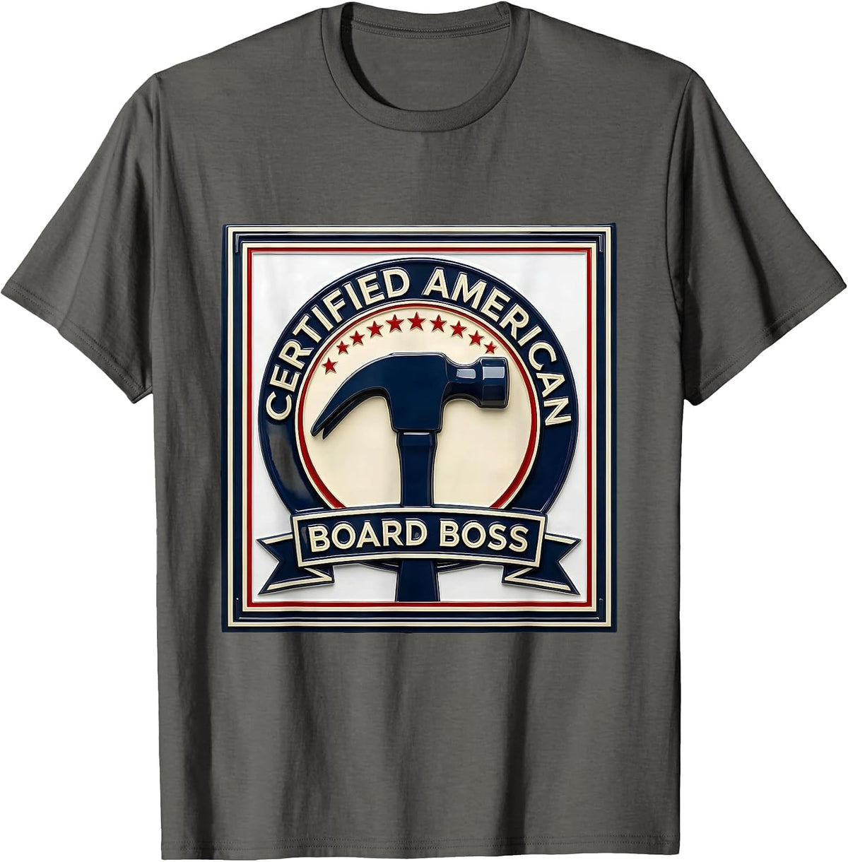 Men's Certified American Board Boss Patriotic Occupation Pride T-Shirt - Asphalt Grey