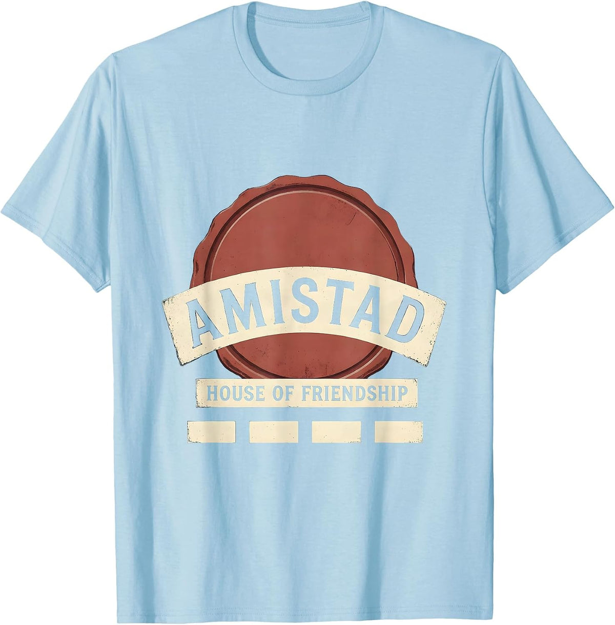 Men's Amistad House of Friendship Vintage Teachers Students School T-Shirt - Baby Blue