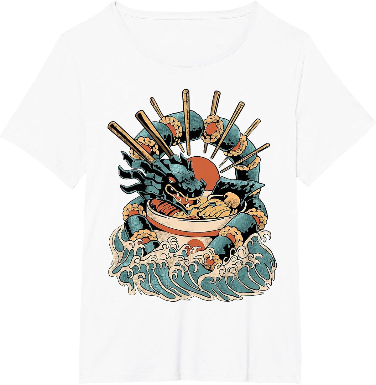 Sushi Dragon Ramen T-Shirt - White