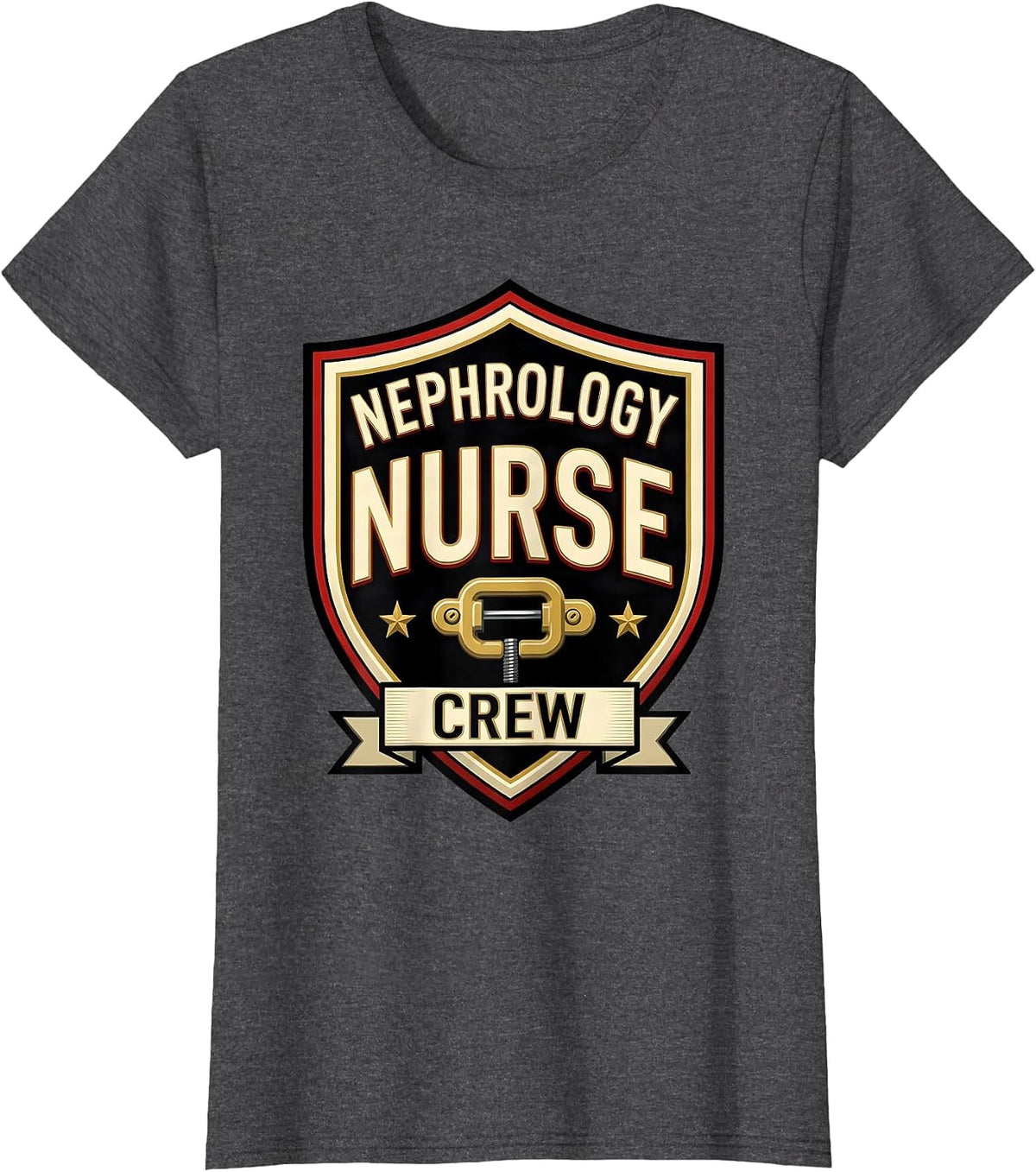 Women's Nephrology Nurse Crew Dialysis RN LPN Tech Kidney Care T-Shirt - Dark Heather Grey