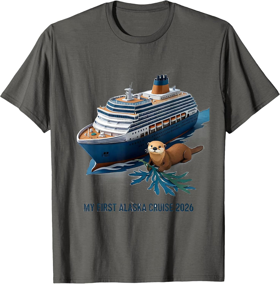 My First Alaska Cruise 2026 Family Friends Matching Trip T-Shirt - Asphalt Grey