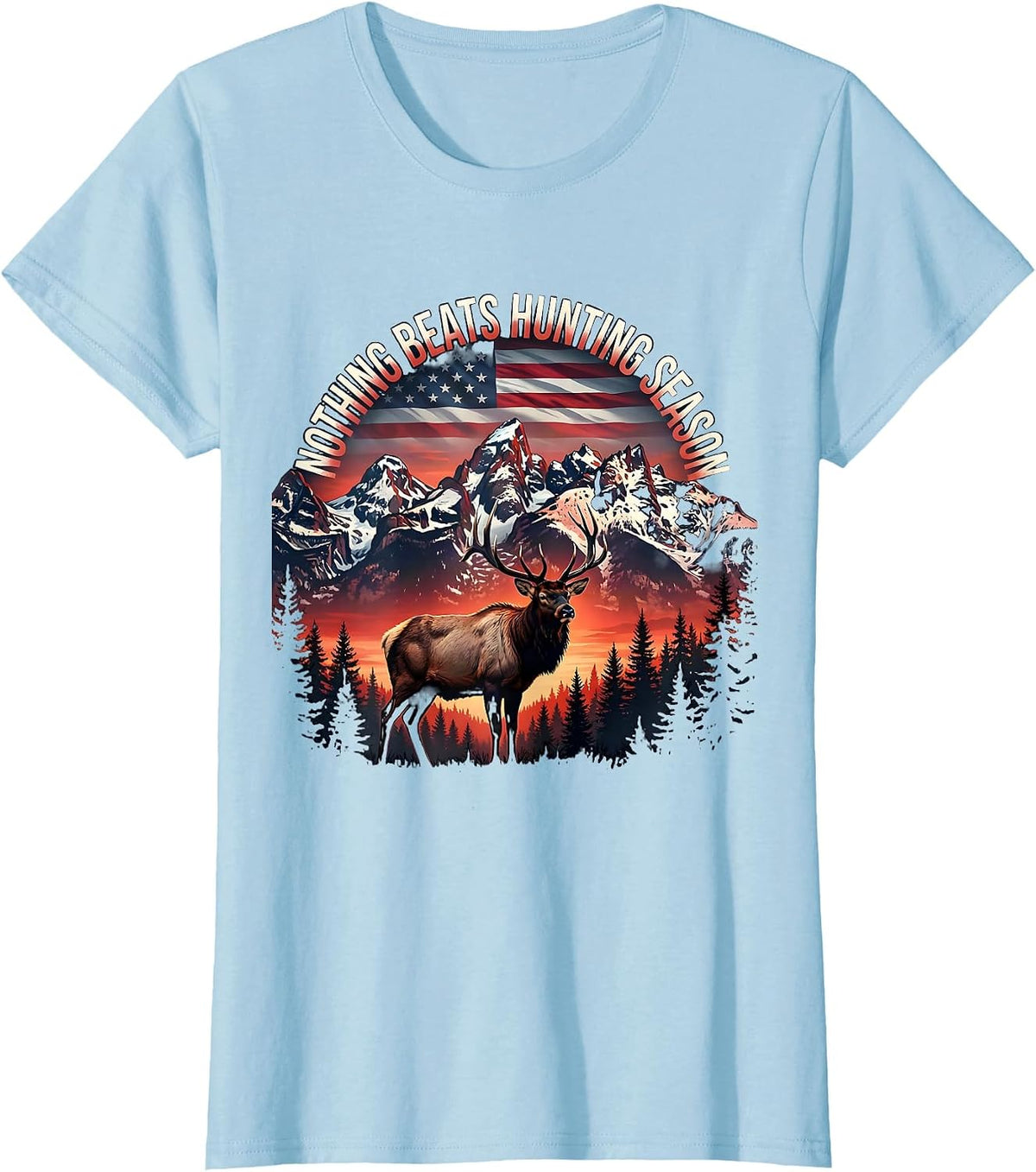 Women's Nothing Beats Hunting Season Graphic Design T-Shirt - Baby Blue