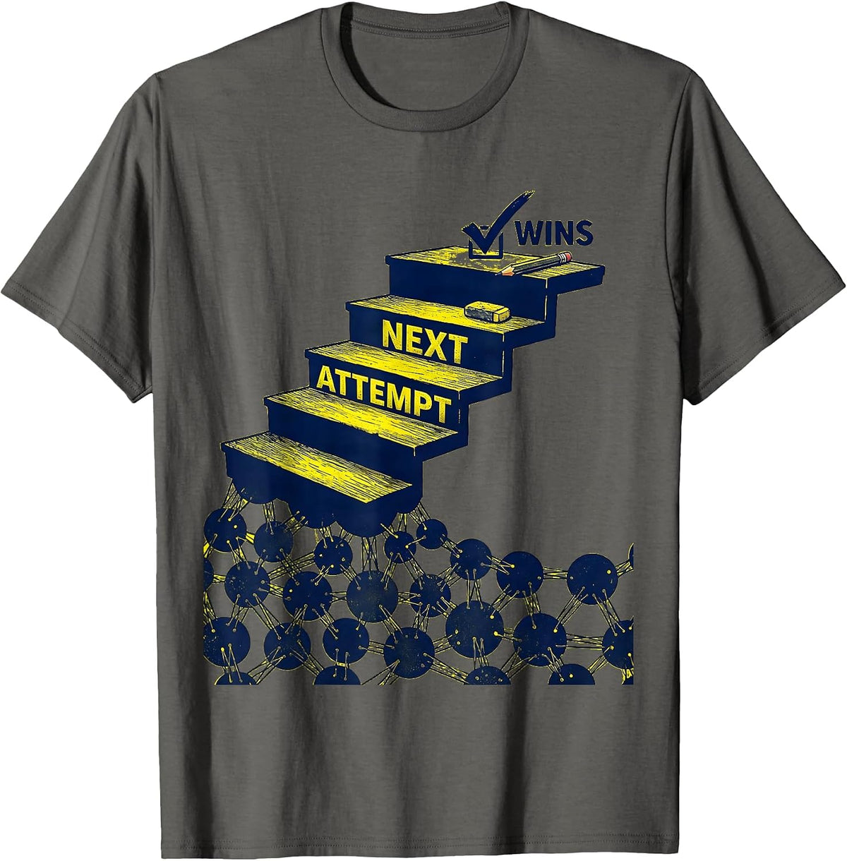Next Attempt Wins Growth Mindset Teacher Classroom T-Shirt - Asphalt Grey