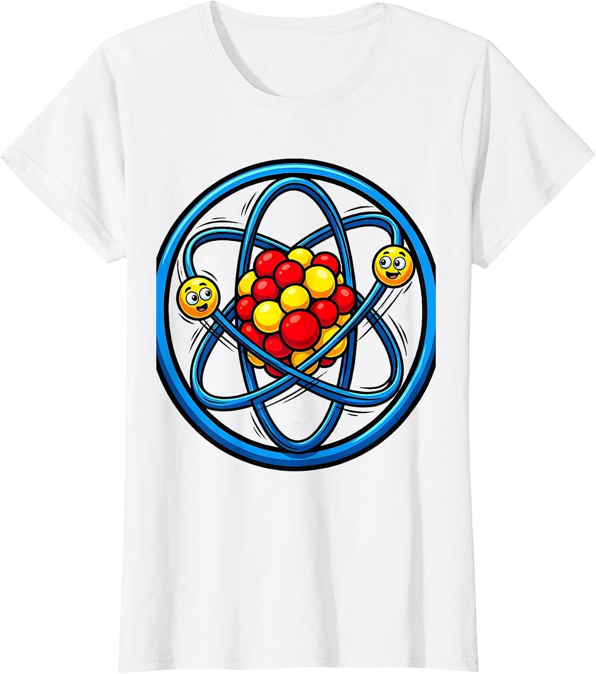 Women's Science Teacher Atom Model Orbiting Electrons Design T-Shirt - White