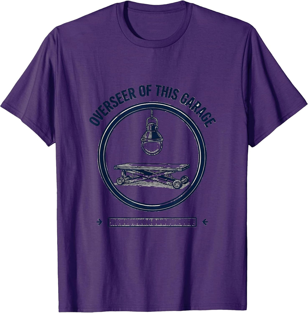 Overseer Of This Garage Funny Mechanic Dad Garage Humor T-Shirt - Purple