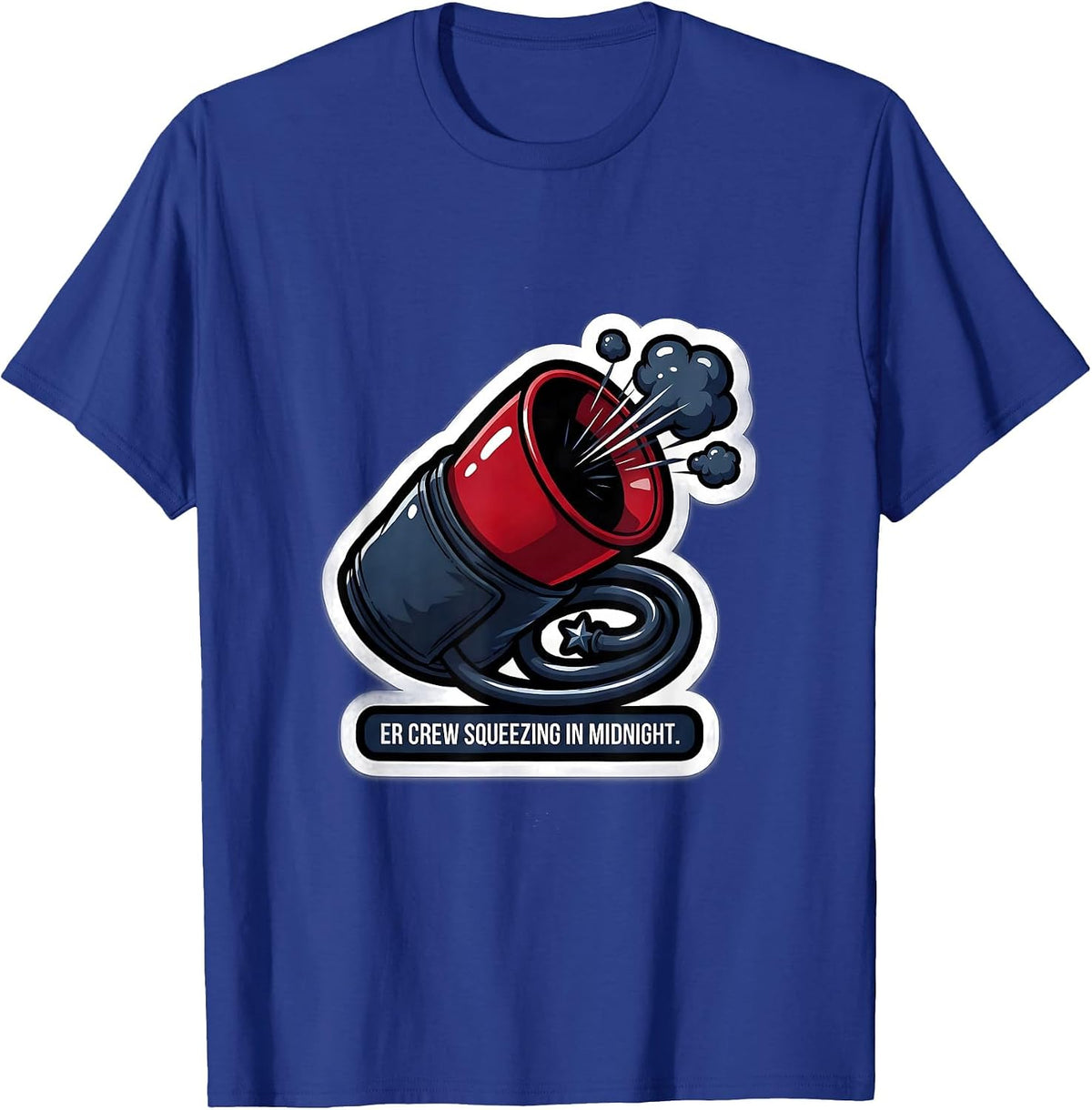 Men's ER Crew Squeezing In Midnight Funny Nurse Crew New Years Eve T-Shirt - Royal Blue