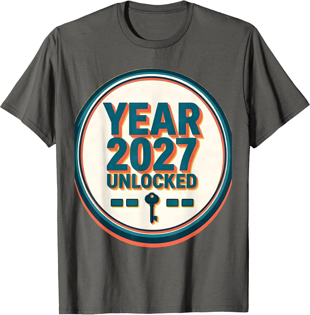 Men's Year 2027 Unlocked Funny RPG Gamer New Year 2027 Quest T-Shirt - Asphalt Grey