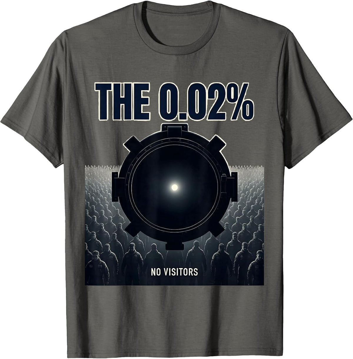 The 0.02% No Visitors Patriotic Submarine Veteran T-Shirt - Asphalt Grey