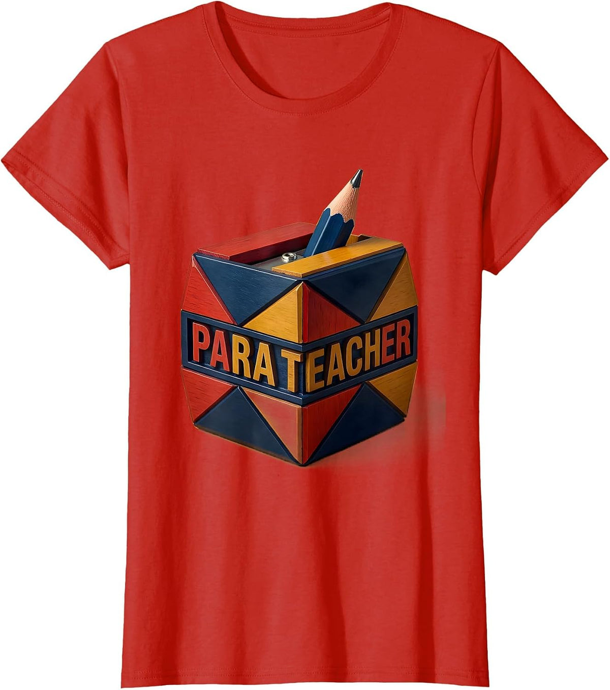 Para Teacher Retro Pencil Sharpener Back To School Teacher T-Shirt - Red