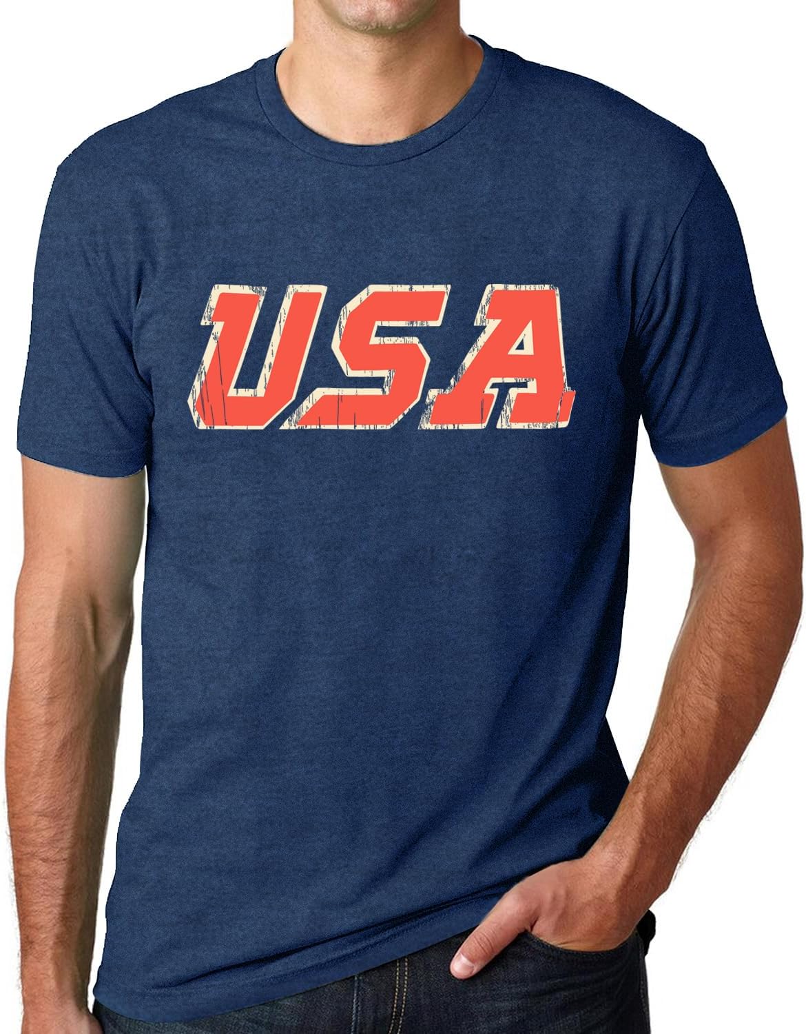4th of July Shirts for Men USA Patriotic American Flag Freedom Tee - Blue1