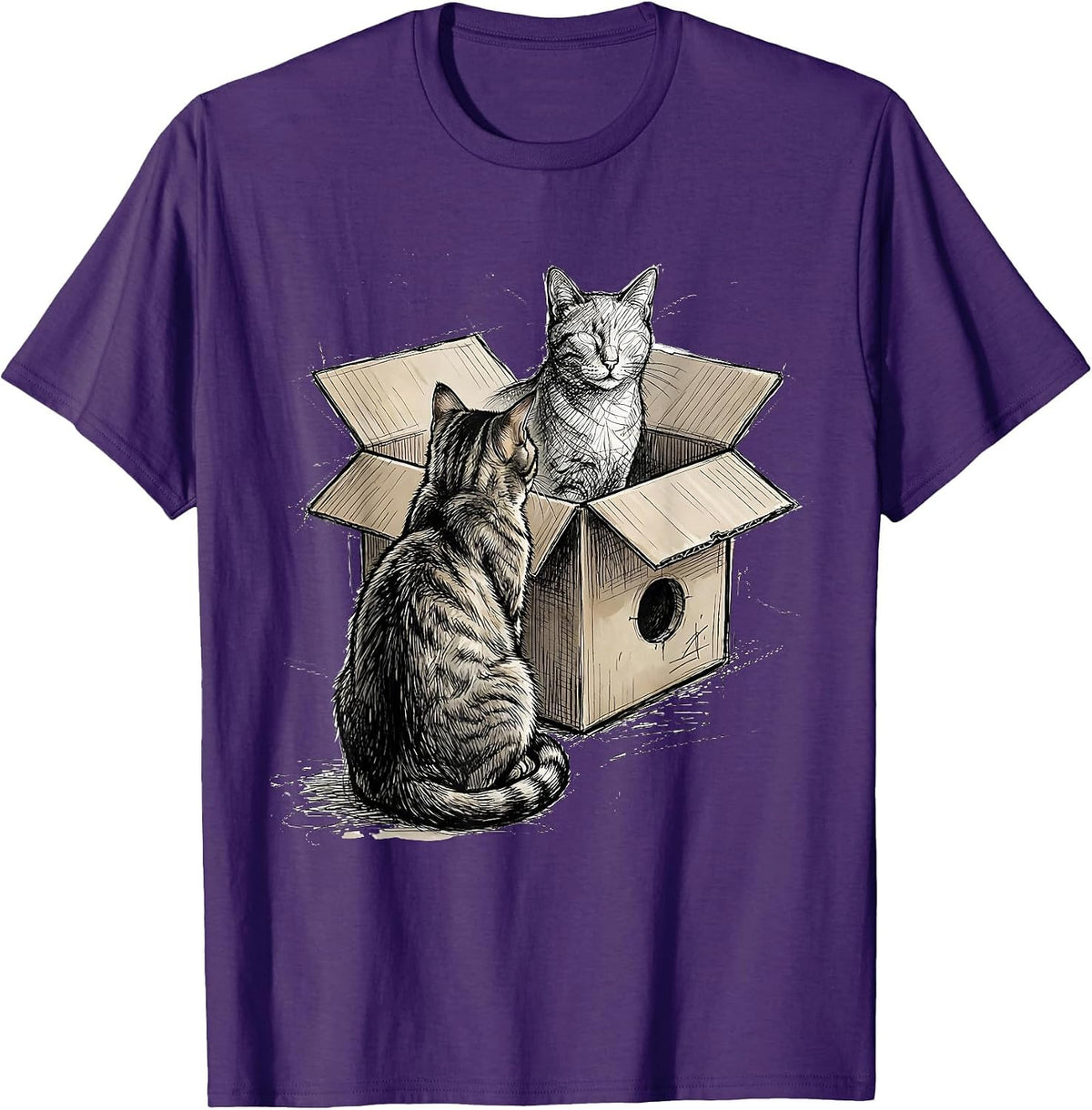 Schrodingers Cat Quantum Physics Humor Science Geek Gift T-Shirt - Purple