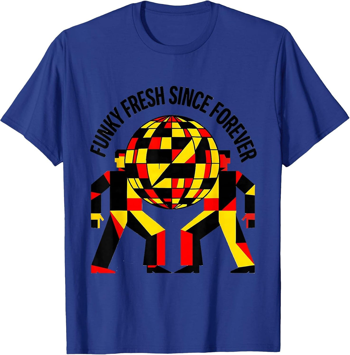Men's Funky Fresh Since Forever Retro Disco Design T-Shirt - Royal Blue