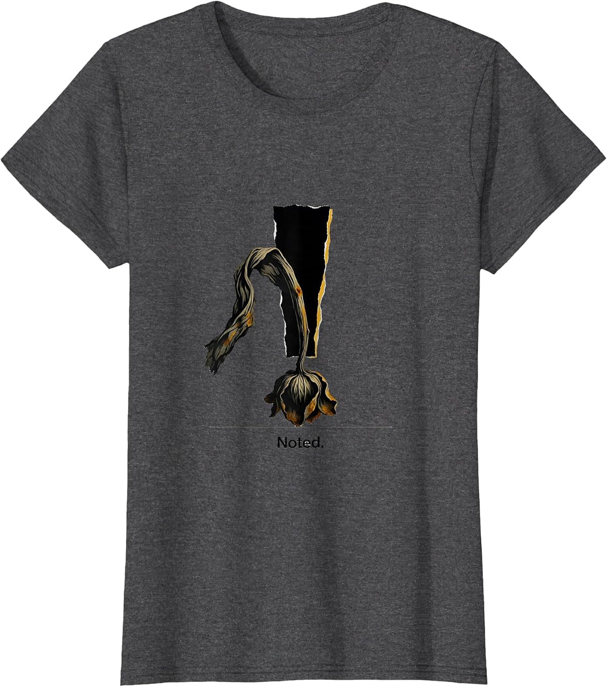 Women's Noted Conceptual Polish Poster Grammar Police Humor T-Shirt - Dark Heather Grey