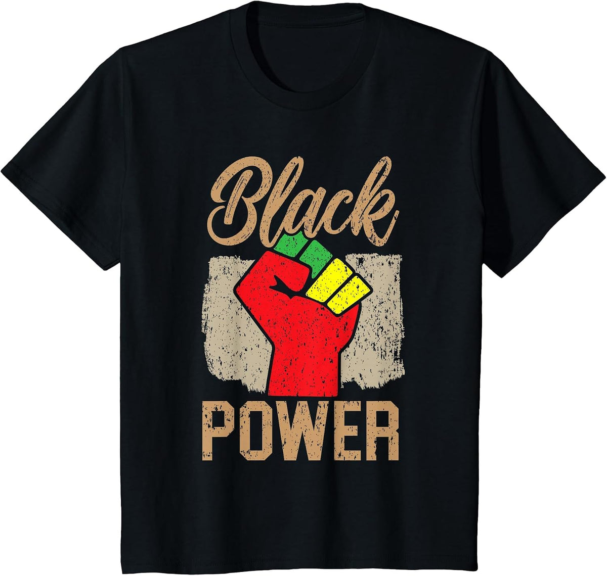 Black Power Black Pride Melanin African American T-Shirt - Black