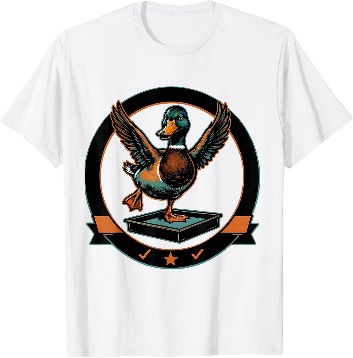 Men's Dismissive Duck Screenprint Poster Humor Novelty Gift T-Shirt - White
