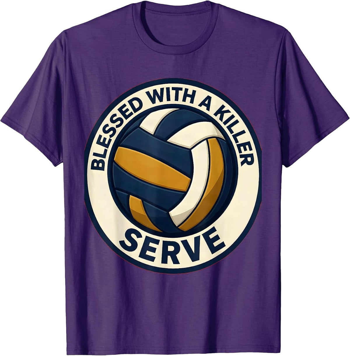Blessed With a Killer Serve Volleyball Design T-Shirt - Purple