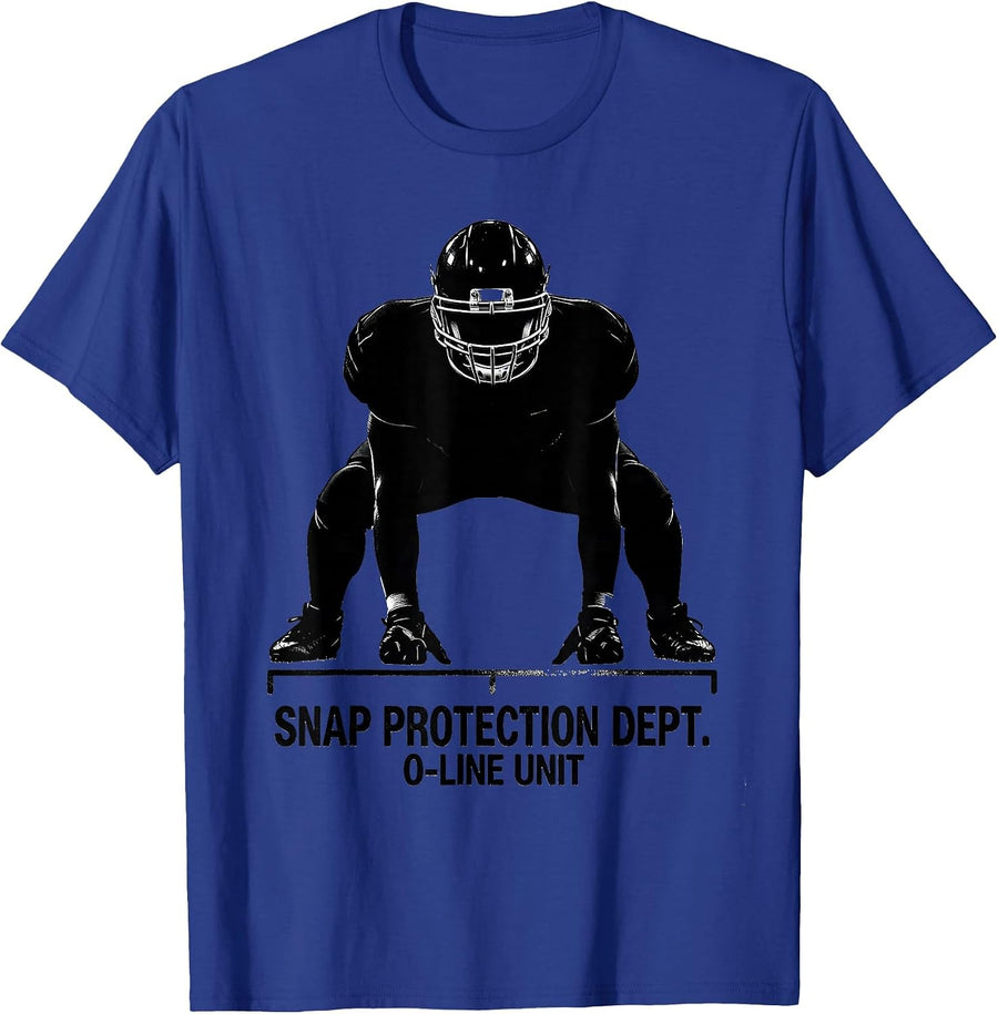 Snap Protection Dept. O-Line Unit Funny Football Lineman T-Shirt - Royal Blue