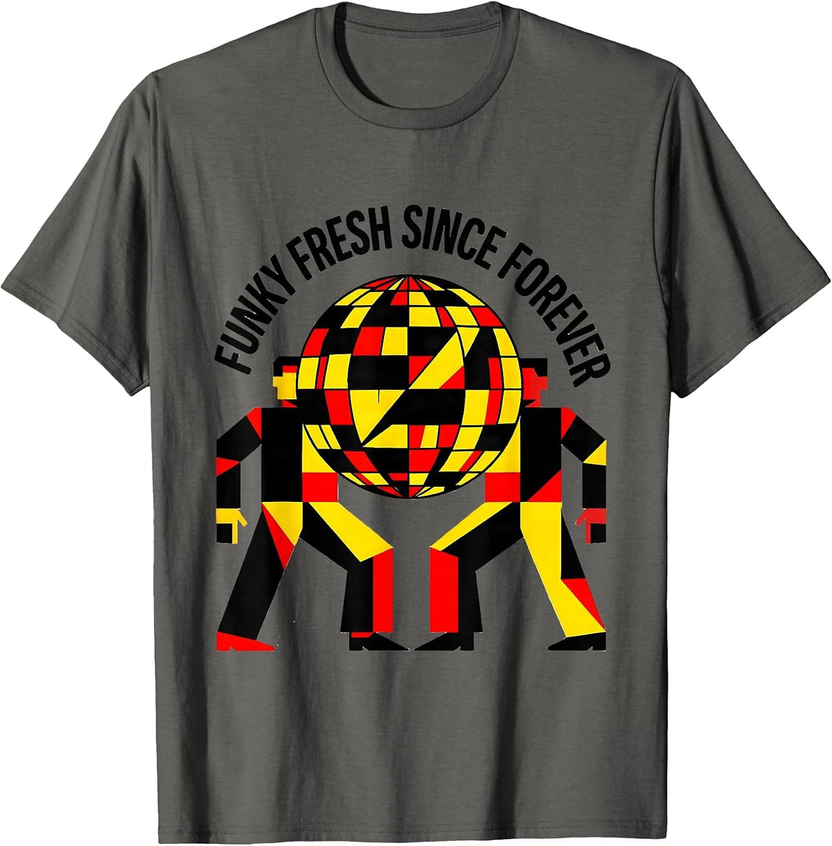 Men's Funky Fresh Since Forever Retro Disco Design T-Shirt - Asphalt Grey