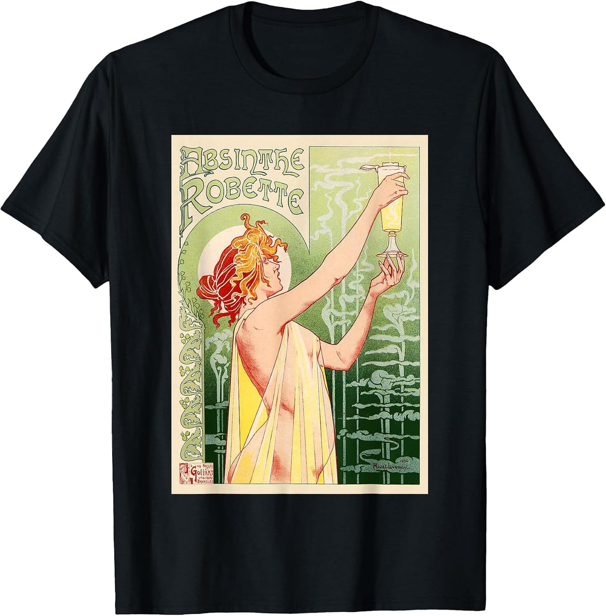 Vintage Absinthe Poster T-Shirt - Black