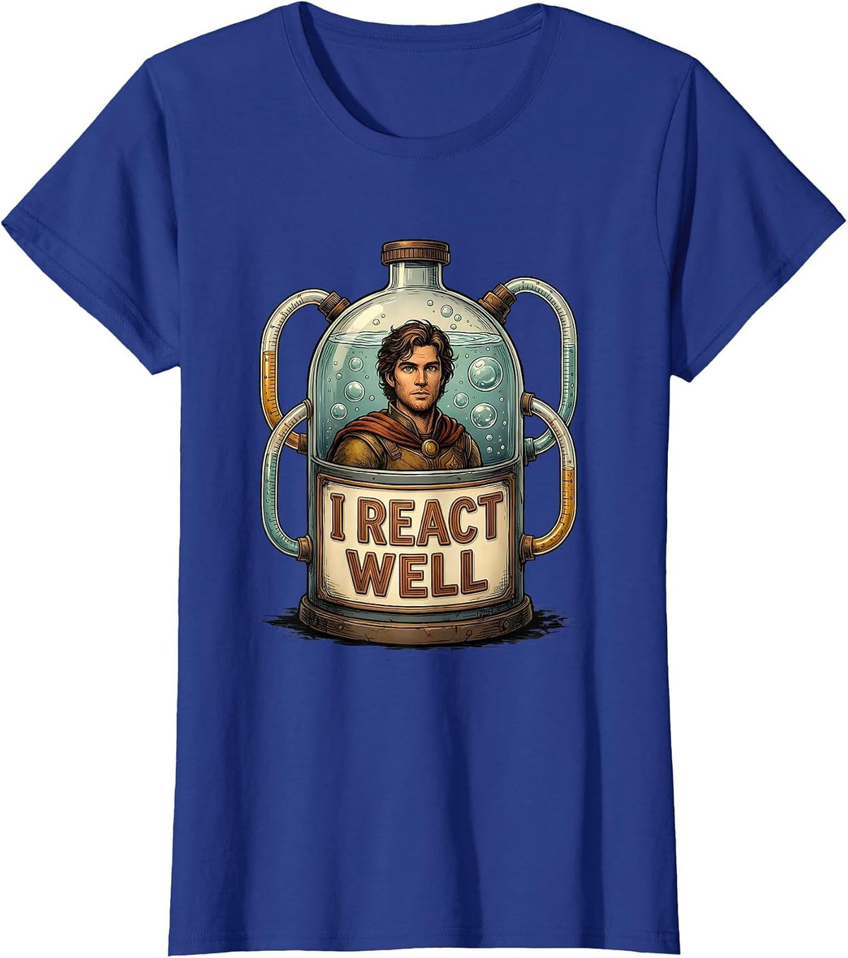 Women's I React Well Funny Chemistry Pun Science Teacher Gift T-Shirt - Royal Blue