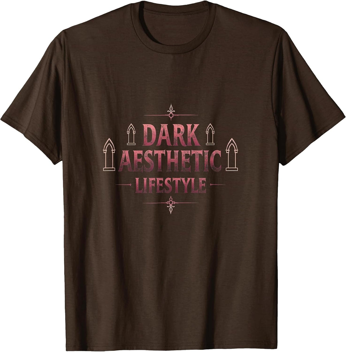 Dark Aesthetic Lifestyle Gothic Design T-Shirt - Brown