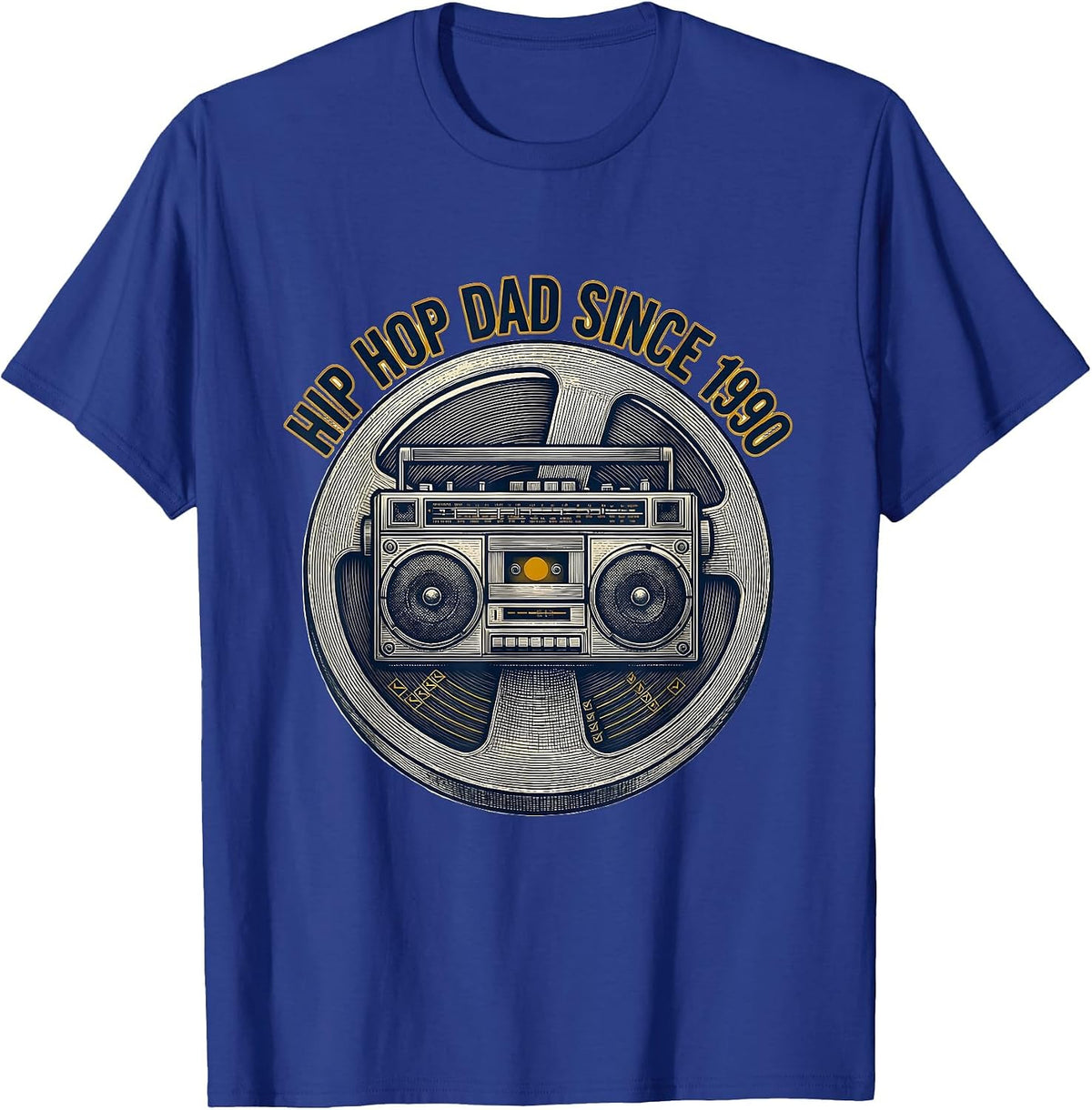 Hip Hop Dad Since 1990 Retro Cassette Graffiti Rap T-Shirt - Royal Blue