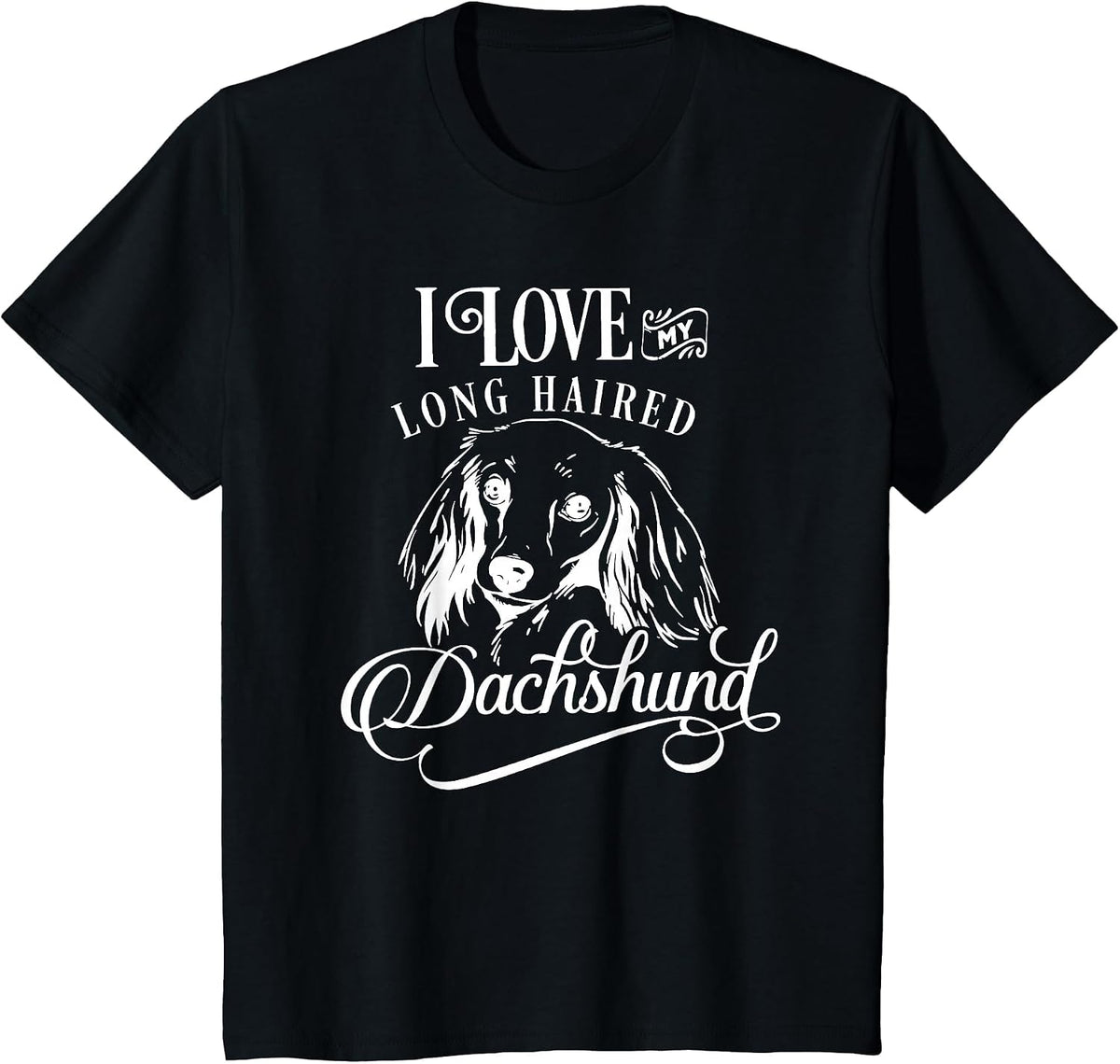 I Love My Dachshund T-Shirt I Cute Animal Pet Paw Novelty T-Shirt - Black