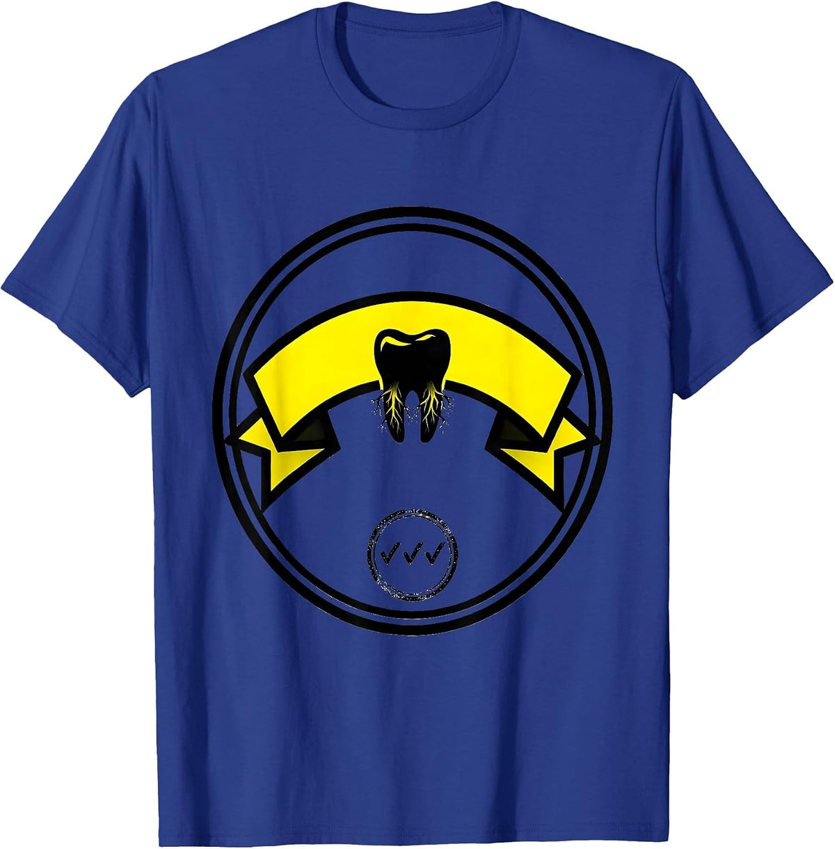 Men's Sealed Badge Molar Humor Dental Hygienist Funny Gift T-Shirt - Royal Blue