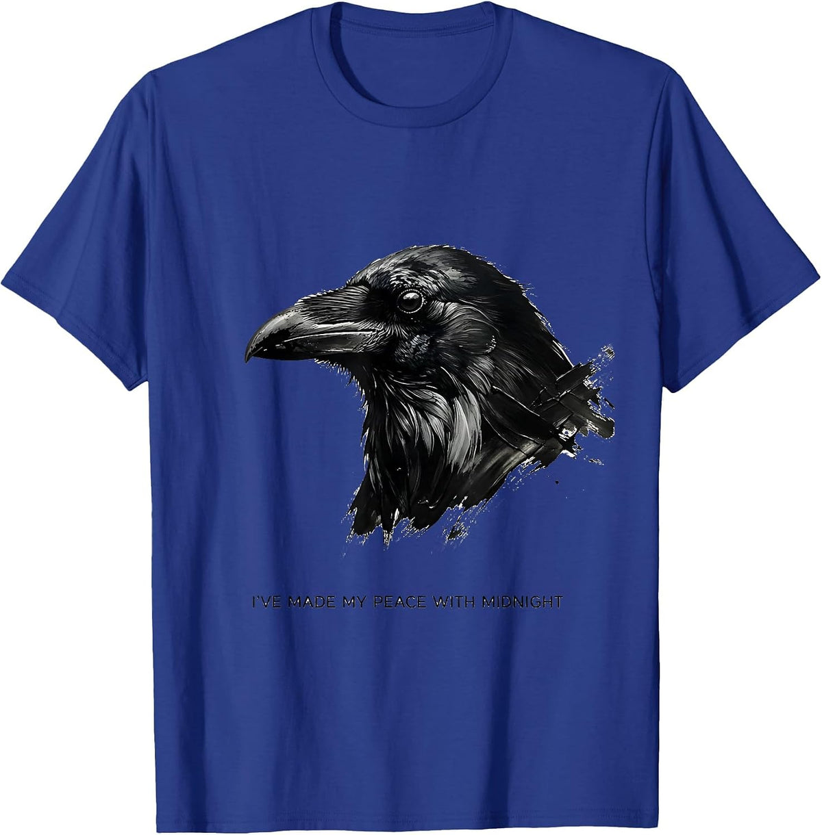 Men's I've Made My Peace With Midnight Gothic Edgar Allan Poe T-Shirt - Royal Blue