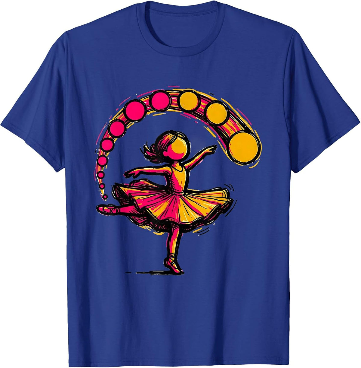 Men's Cartwheel Dot Trail Girls Gymnastics Graphic T-Shirt - Royal Blue