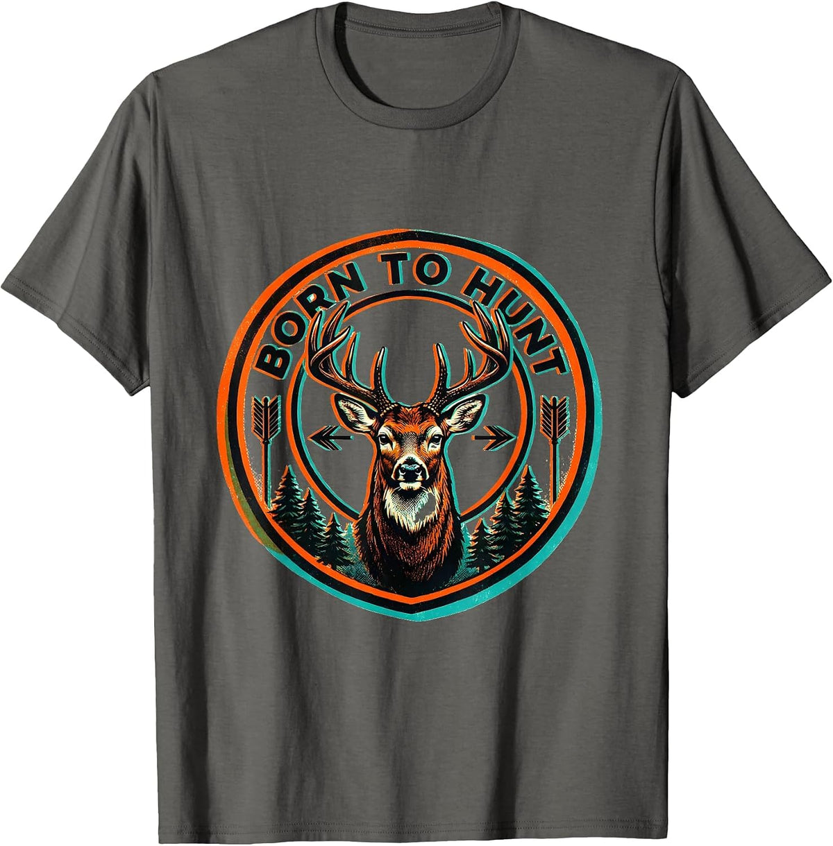 Men's Born to Hunt Hunting Enthusiast Design T-Shirt - Asphalt Grey