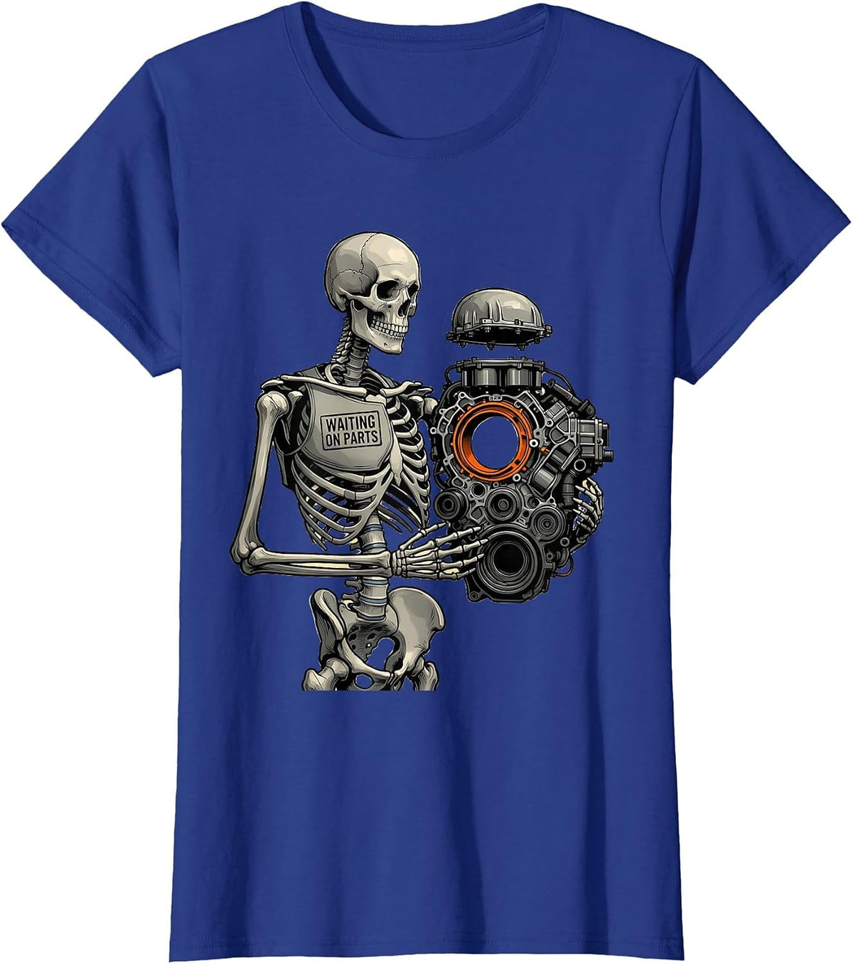 Women's Waiting On Parts Funny Mechanic Auto Repair Technician Humor T-Shirt - Royal Blue