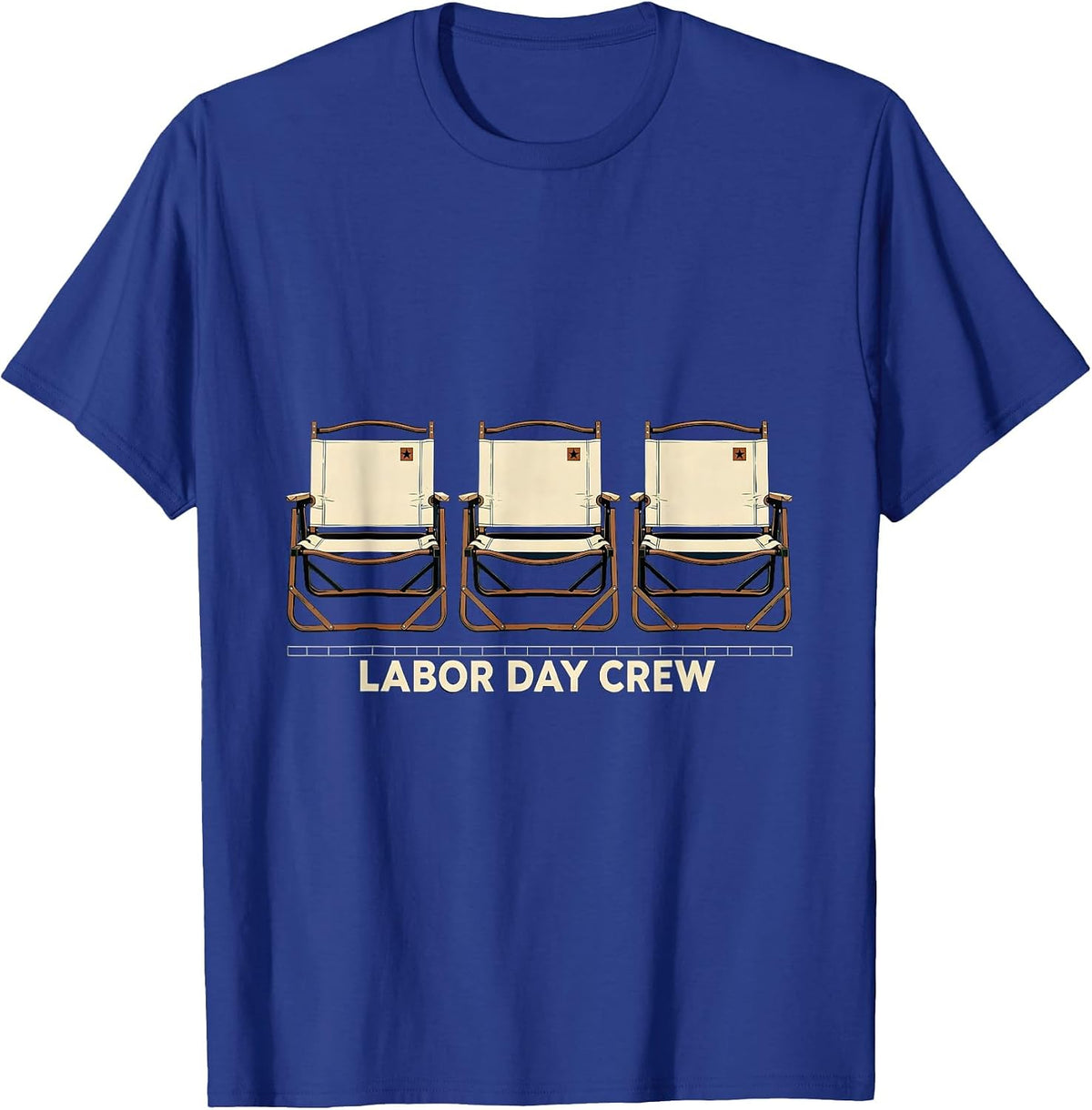 Labor Day Crew Vintage Patriotic Americana Celebration T-Shirt - Royal Blue