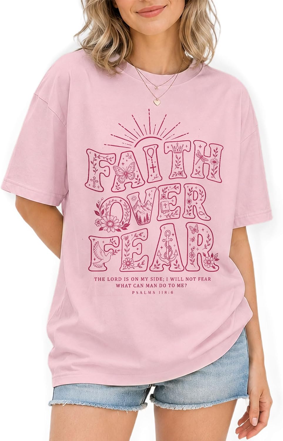 Faith Over Fear, Christian Shirts for Women, Jesus Tee - Ds10-blossom