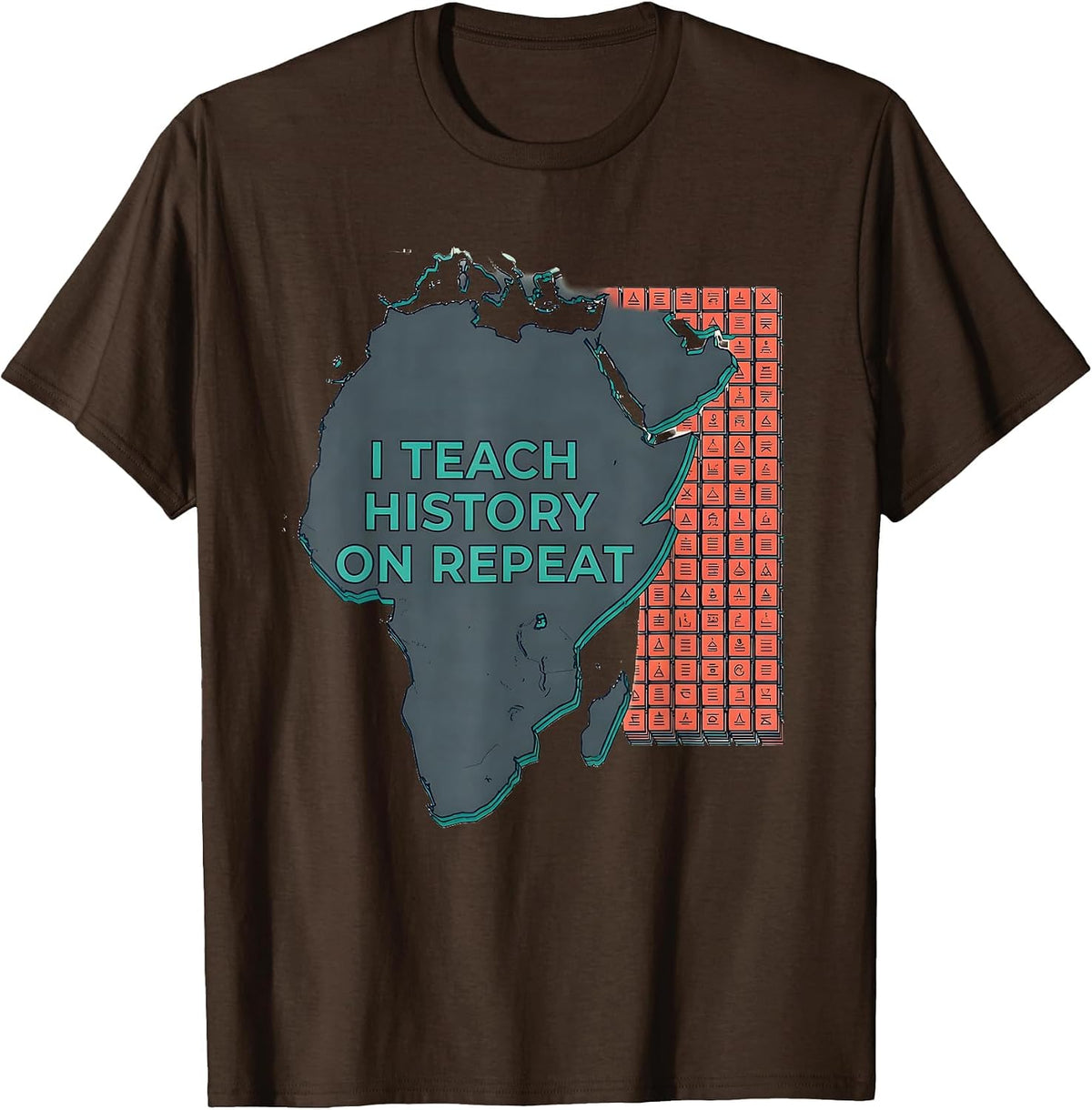 I Teach History On Repeat Funny History Teacher Gift T-Shirt, Men, Brown, Large - As Pictured