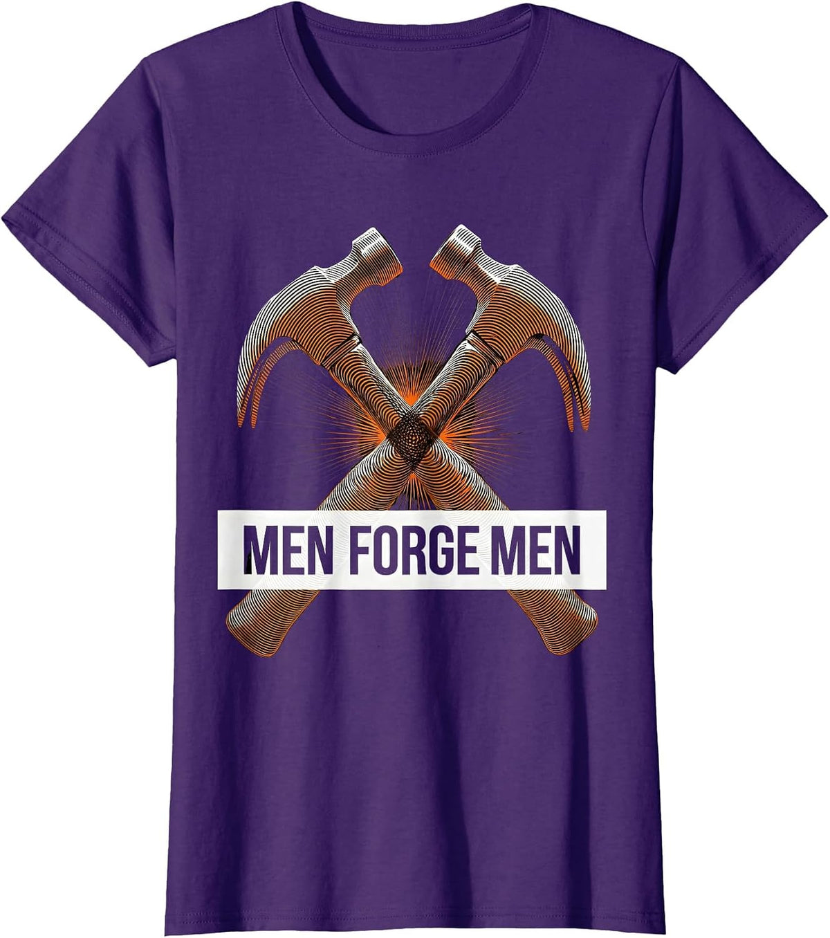 Women's Men Forge Men Iron Sharpens Iron Design T-Shirt - Purple